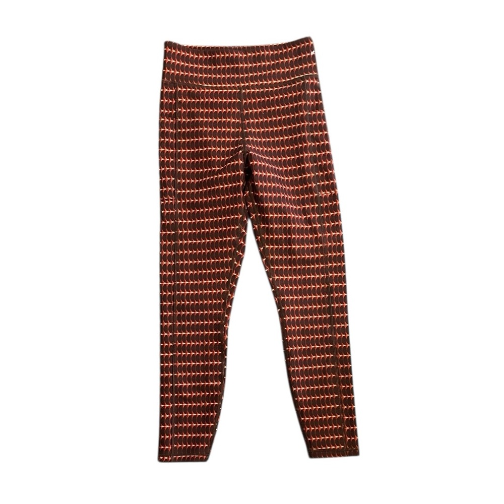 Johnny Was Calme Endurance High Waisted 7/8 Length Red and Black Leggings